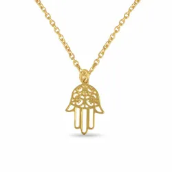 hamsa hand ketting in verguld sterlingzilver met hanger in verguld sterlingzilver