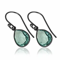 lange oorbellen in gerodineerd zilver - Loom Stones