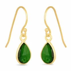 lange druppel oorbellen in verguld zilver - Loom Stones