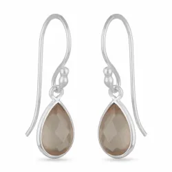 lange roze kwarts oorbellen in zilver