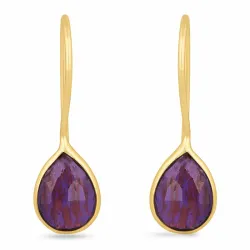 amethist oorbellen in verguld zilver - Loom Stones