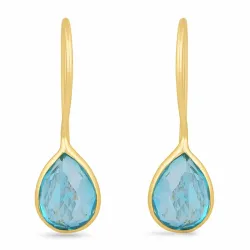 aquamarijn oorbellen in verguld zilver - Loom Stones