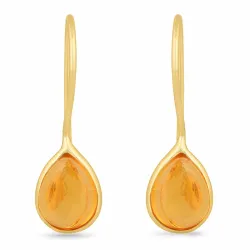 barnsteen oorbellen in verguld zilver - Loom Stones