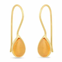 barnsteen oorbellen in verguld zilver - Loom Stones