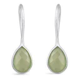 groene caledoniet oorbellen in zilver - Loom Stones