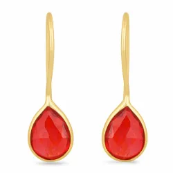 granaat oorbellen in verguld zilver - Loom Stones