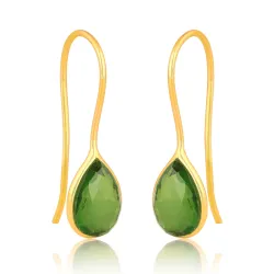 peridoot oorbellen in verguld zilver - Loom Stones