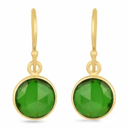 lange rond oorbellen in verguld zilver - Loom Stones