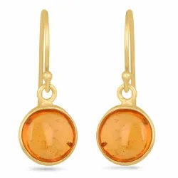 barnsteen oorbellen in verguld zilver - Loom Stones