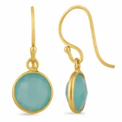groene caledoniet oorbellen in verguld zilver - Loom Stones