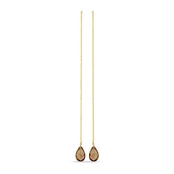 Lange topaas oorhanger in verguld sterlingzilver