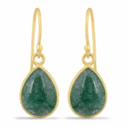 lange oorbellen in verguld zilver - Loom Stones