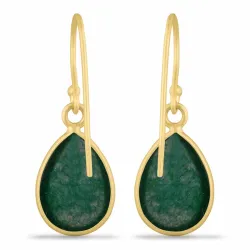 lange oorbellen in verguld zilver - Loom Stones