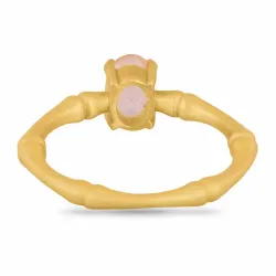 mat kwarts ring in verguld sterlingzilver - Loom Stones