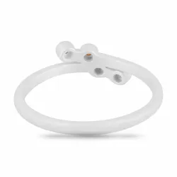 mat veelkleurig ring in zilver