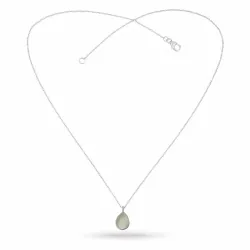 Witte maansteen ketting in zilver met hanger in zilver