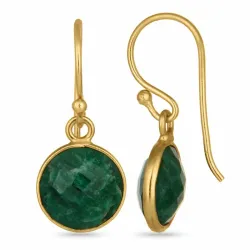 rond groene oorbellen in verguld sterlingzilver - Loom Stones