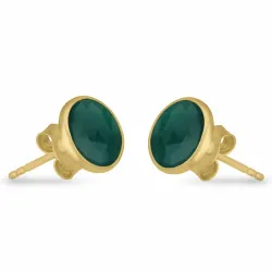 rond oorsteker in verguld sterlingzilver - Loom Stones