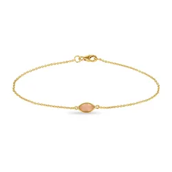 Echt caledoniet armband in verguld sterlingzilver 19,0 cm x 5,0 mm