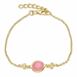 opaal kinder armband in verguld sterlingzilver met hanger in verguld sterlingzilver