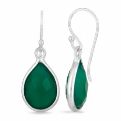 druppel onyx oorbellen in zilver - Loom Stones