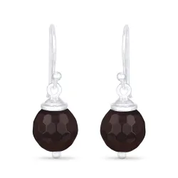goedkoop rond onyx oorbellen in zilver