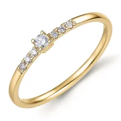 diamant ring in 9 karaat goud 0,09 ct - Simple Diamonds