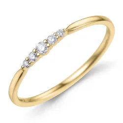 diamant ring in 9 karaat goud 0,08 ct - Simple Diamonds