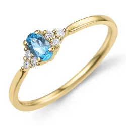 topaas diamant ring in 9 karaat goud 0,25 ct 0,06 ct - Simple Diamonds