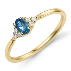 London Topaz ring in 9 karaat goud 0,25 ct 0,06 ct - Simple Diamonds