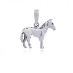 Elegant paarden hanger in zilver
