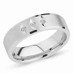 breed zirkoon ring in gerodineerd zilver