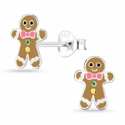 peperkoekmannetje kinder oorbellen in zilver - Little Ones