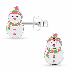 sneeuwpop kinder oorbellen in zilver - Little Ones