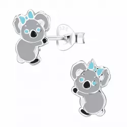 koalabeer kinder oorbellen in zilver