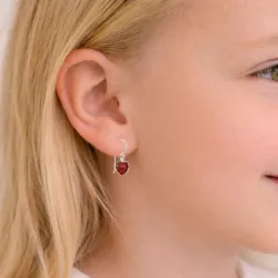lange hart zirkoon oorbellen in zilver - Little Ones