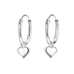 12 mm hart creool in zilver - Little Ones