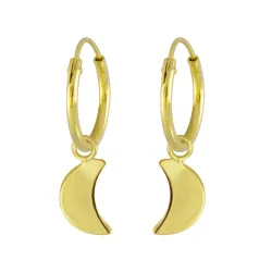 12 mm maan kinder oorbellen in verguld zilver - Little Ones