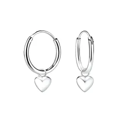 12 mm hart kinder oorbellen in zilver - Little Ones