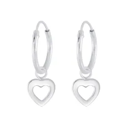 12 mm hart kinder oorbellen in zilver - Little Ones