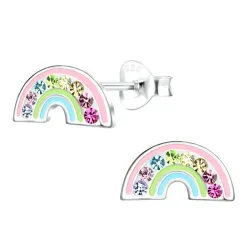 regenboog kinder oorbellen in zilver - Little Ones