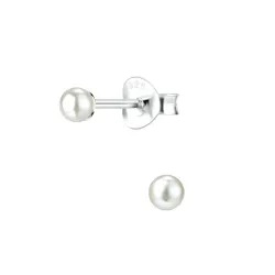 3 mm parel oorsteker in zilver