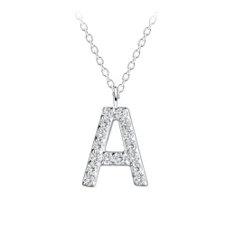letter a zirkoon ketting in zilver