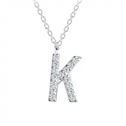 letter k zirkoon ketting in zilver