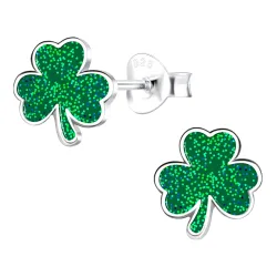 klavertje vier kinder oorbellen in zilver - Little Ones