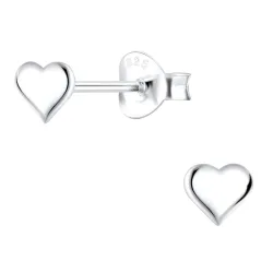 hart kinder oorbellen in zilver - Little Ones