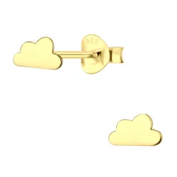 wolken kinder oorbellen in verguld zilver - Little Ones