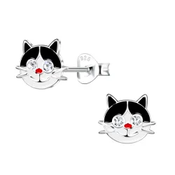 katten kinder oorbellen in zilver - Little Ones