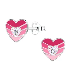 hart kinder oorbellen in zilver - Little Ones