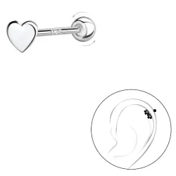 hart helix piercing in zilver